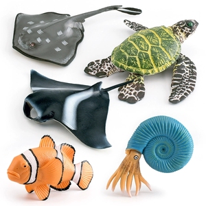Modelli di Animali Marini Simulati in PVC: Manta, Tartaruga Verde, Pesce Pagliaccio, Nautilus, Panga e Pesce Diavolo - Ornamenti e Giocattoli - Product Image 1