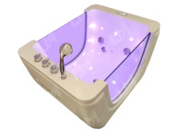 Baignoire Bébé Portable 2025 la Plus Récente avec Massage à Air Flottant Vortex, Ozone, Température Constante, Eau Chaude, Utilisation en Salle de Bain, Hydrothérapie Spa