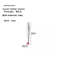 Sonde de contact à levier pour indicateur de cadran, filetage M1.4/M1.6/M1.7/M1.8/M2.0, boule en rubis, acier au tungstène, précision 0.01