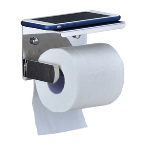 粘着式トイレットペーパーホルダー、電話棚付き、浴室・キッチン用、壁に貼るタイプ - Product Image 5