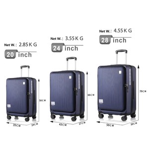Lot de 3 <span class=keywords><strong>Valises</strong></span> ABS Prêtes à Voyager, Vente en Gros Usine, avec 4 Roues Doubles Lisses et Fermeture Éclair Sécurisée - Product Image 4