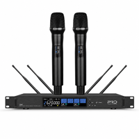 Système de microphone sans fil portable à double canal TK2000S-1, microphone sans fil UHF True Diversity pour spectacle sur scène