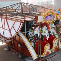 Manège portable pour parcs d'attractions extérieurs et intérieurs, carrousel de chevaux sur remorque à vendre