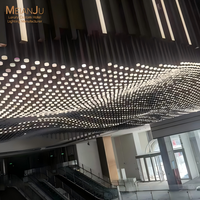 Panneau lumineux LED moderne grand format effet ciel étoilé, en aluminium perforé doré, à intensité variable, pour plafond suspendu, hall d'hôtel, centre commercial