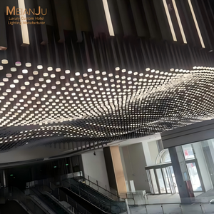 Pannello Luminoso LED Moderno a Cielo Stellato, in Alluminio Perforato Dorato, Dimmerabile, per Soffitti Sospesi, Hotel, Lobby, Centri Commerciali - Product Image 1