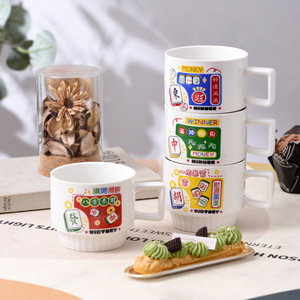 Hồng Kông Phong Cách Xếp Chồng Gốm Cốc Sáng Tạo Văn Phòng Cà Phê & Sữa Cup Retro Niche Triều Châu - Product Image 2