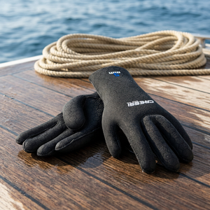 Guanti da immersione CRESSI High Stretch neri 5mm con logo blu L Made in KH XLX475903 - Product Image 2
