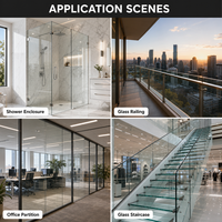 Verre plat/courbé/plié/formé, laminé/tempéré/verre de construction pour fenêtre/paroi de séparation en verre/balustrade en verre trempé