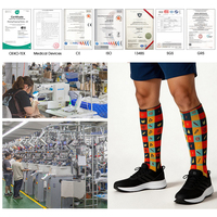 Chaussettes de genou imprimées en 3D sans couture avec graphismes personnalisés, sublimation couleur intégrale, marque privée Compports