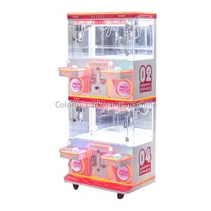 Custom Mini 4-Player Super Klauw Kraan Arcade Machine Meerdere Kleuren Pluche Candy Game Teddybeer Pop Park Klauw Machine Munt