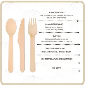 बायोडिग्रेडेबल डिस्पोजेबल रेस्तरां अनुकूलित कटलरी चम्मच चाकू कांटा पर्यावरण के अनुकूल सेट