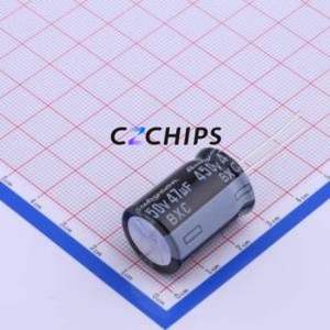 Condensateur électrolytique en aluminium à montage traversant 450BXC47MEFC18X25, D18xL25mm 47uF 20% 450V 7.5mm - Product Image 1