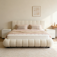 Cadre de lit nuage doux et confortable en bouclette blanche, taille Queen et King, vente en gros d'usine, nouveauté 2026, très populaire et très vendu
