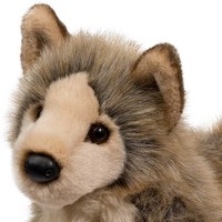 E820 Peluche Loup à Poils Longs Réaliste et Vif, Vente en Gros, ODM OEM, Animal en Peluche Marron, Certifié CPSIA CPC EN71 CE, Jouets en Peluche Effrayants