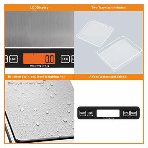 Balances <span class=keywords><strong>à</strong></span> gramme alimentaire alimentées par USB avec deux plateaux de pesée Balance de cuisine numérique 500g/0.01g 3000g/0.1g écran LCD <span class=keywords><strong>plus</strong></span> grand pour la cuisson - Product Image 5