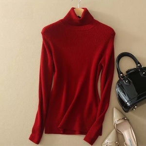 Maglione a Collo Alto Personalizzato in <span class=keywords><strong>Lana</strong></span> e Cashmere per Donna, Pullover Lavorato a Maglia a Tinta Unita, Manica Lunga, Oversize - Product Image 6