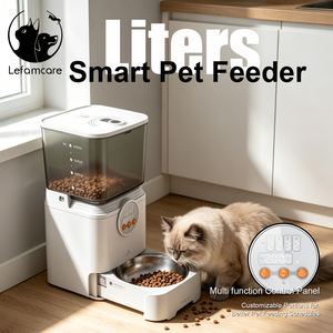 Distributore Automatico di Cibo per Cani e Gatti 4L con Compartimento Essiccante Antiumidità, Crocchette Fresche, Schermo LED e Funzionamento a Pulsante - Product Image 1