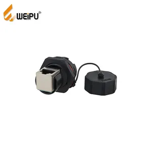 WEIPU waterproof RJ45F connector Angled Receptacle for communications, Led board & security monitor