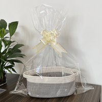Sac fourre-tout en corde de coton et polyester durable Rangement et organisation de cadeaux Panier à jouets avec poignées Panier décoratif vide pour rangement