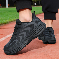 Chaussures décontractées à bout large en EVA, fabriquées en usine, lacets, maille noire, baskets personnalisées, chaussures pieds nus pour hommes