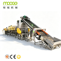 Ligne de lavage et de recyclage de bouteilles et seaux en PP, HDPE, ABS, PS, avec broyeur de conteneurs creux, réservoir de lavage à chaud par friction, contrôle PLC, certifiée CE ISO