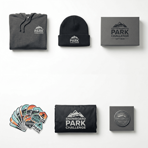Caja de Regalo Personalizada para Parque de Snowboard con Sudadera con Capucha, Gorro, Pegatinas Impermeables, Bolsa para Tabla de Snowboard y Pin Metálico - Product Image 3