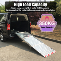 Rampe d'accès pour fauteuil roulant en aluminium, rampes manuelles pliantes pour fourgonnette, minivan, pour personnes handicapées, utilisateurs de fauteuils roulants, capacité de charge 300 kg