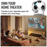 Nouveau projecteur intelligent 2026 au design football, Wi-Fi, cinéma, théâtre, multimédia, projecteur portable
