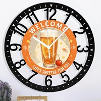 Horloge murale circulaire en fer de 25 cm au design artistique, décoration moderne pour la maison