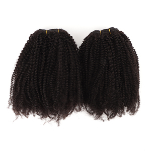 Chưa qua chế biến afro kinky xoăn bó Remy tóc con người dệt sợi ngang phần mở rộng trong màu sắc tự nhiên cho phụ nữ da đen tóc Trinh Nữ - Product Image 4