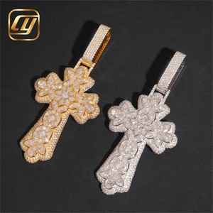 Joyería Hip Hop de Moda, Colgante CHOYUE con Diamantes Cultivados en Laboratorio, Colgante de Cruz de Oro Real de 10K y 14K - Product Image 2