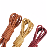 Lacets de chaussures en cuir de qualité 2.5mm de large 50-180cm lacets ronds en coton et corde cirée en 11 couleurs pour chaussures en cuir