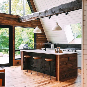 Chine Vente chaude Cadre <span class=keywords><strong>en</strong></span> acier Préfabriqué Resort Cottage <span class=keywords><strong>Jardin</strong></span> <span class=keywords><strong>Chalet</strong></span> Kits Mini Petit A Cadre Maisons - Product Image 3