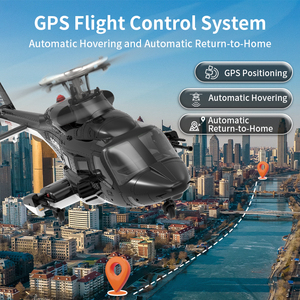NUEVO Helicóptero RC Eléctrico SJY-F02S Escala 1:33 con GPS, <span class=keywords><strong>Airwolf</strong></span> RTF, Motores Dobles sin Escobillas, Flujo Óptico, Sin Flybar, Marco Metálico para Exteriores - Product Image 5