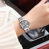 Reloj Poedagar 504 Fashion para Mujer, Resistente al Agua 3ATM, Manecillas Luminosas, Caja de Aleación, Correa de Acero Inoxidable