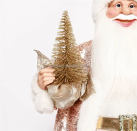 Père Noël de haute qualité, décoration de Noël de 45 cm grandeur nature, avec tissu à paillettes, design spécial, tissu + plastique, marque SOTE