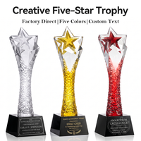 Trophée en cristal torsadé haut de gamme, design étoile, pour récompense d'employé d'entreprise, best-seller