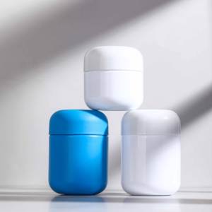 広口食品安全HDPEプラスチックビタミンスポーツ栄養サプリメントジャー2オンス4オンス子供に強いCRCドーム蓋付き - Product Image 5