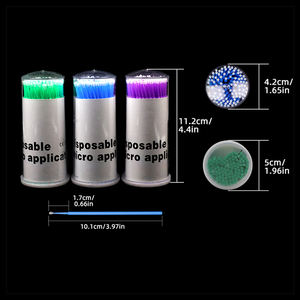 Pink Lab Mini strumento usa e getta in resina nera pallida di plastica bastoncino di estensione bacchetta dentale Microbrush occhio ciglia Micro - Product Image 3