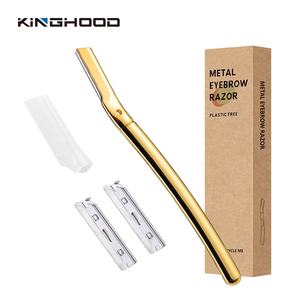 Rasoir à sourcils et rasoir facial noir à lame unique en acier inoxydable avec logo personnalisé - Product Image 5