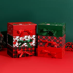 Embalaje de regalo de Navidad, cinta abatible con imán grande, caja plegable de una pieza, caja de regalo vacía blanca, estampado de cartón para regalo - Product Image 2