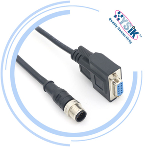 Cable Conector personalizado M12 a DB9 IP67 4 5 8 pines macho hembra Cable sobremoldeado para Sensor de aviación - Product Image 4