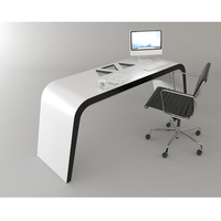 Bureau de travail à domicile avec plateau en pierre artificielle et base en acier inoxydable à vendre