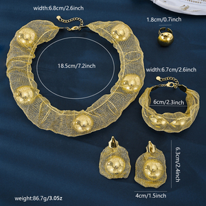 Atacado New 18k Golden-plated Dubai Médio Oriente Jóias Coleção Características Arábia Jóias de Ouro e Jóias de Casamento Indiano - Product Image 3