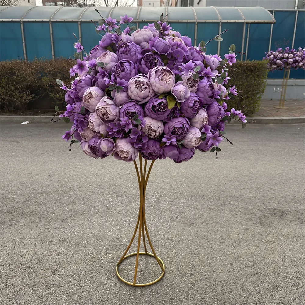 IFG New Arrivals 60cm Purple Colors Artificial Peony Flowers Ball Wedding Centerpieces