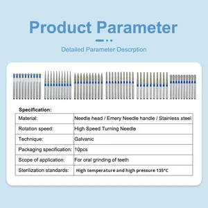 Ago diamantato manuale con varie specifiche resistente all'usura preparazione dei denti Set di materiale per lucidatura dentale - Product Image 2
