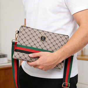 Borsa da <span class=keywords><strong>Uomo</strong></span> per Affari, Elegante <span class=keywords><strong>Pochette</strong></span> da <span class=keywords><strong>Uomo</strong></span>, Portafoglio Vintage con Interno Impermeabile in PU, Multipli Scomparti e Cinturino da Polso - Product Image 2