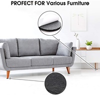 186 pièces de coussins de meubles en feutre auto-adhésifs noirs pour pieds de chaise, canapé de table ou appareil
