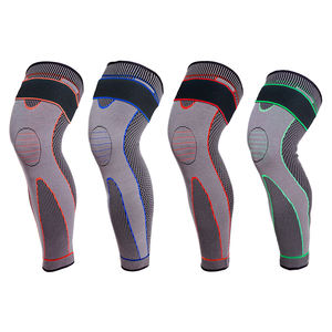 Penjepit angkat beban kebugaran Gym dapat diatur perban olahraga lutut nilon elastis uniseks untuk penyokong lutut olahraga antiselip jongkok - Product Image 1