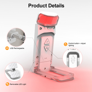 Eye-Protection Sleep Friendly 670nm Red Light Brightness Adjustable LED Clip on Bookmark Light Rechargeable USB Book Read <b>Lamp</b> - Product Image 4
